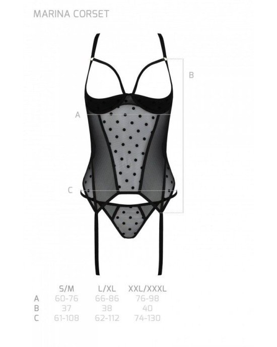 Корсет MARINA CORSET black L/XL - Passion Корсет MARINA CORSET black L/XL - Passion