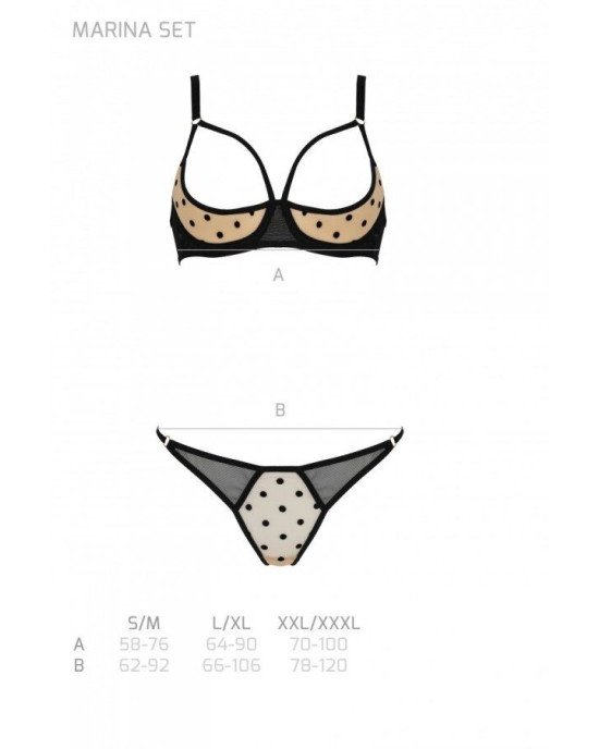 Комплект MARINA SET WITH OPEN BRA beige XXL/XXXL - Passion Комплект MARINA SET WITH OPEN BRA beige XXL/XXXL - Passion