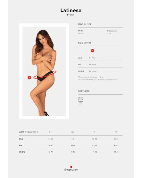 Трусики Obsessive Latinesa crotchless thong M/L Трусики Obsessive Latinesa crotchless thong M/L