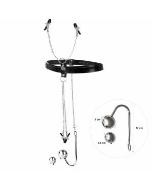 Бондажний набір із металевим анальним гаком №4 Art of Sex Blanca Bondage set with anal hook №4