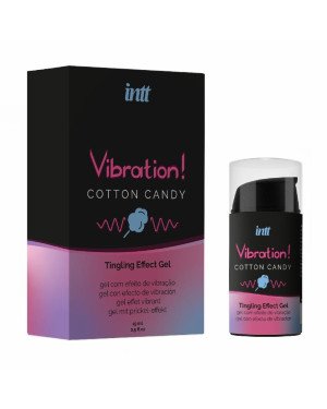 Рідкий вібратор Intt Vibration Cotton Candy (15 мл), густий гель, дуже смачний, діє до 30 хвилин
