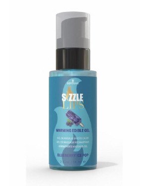 Зігрівальний масажний гель Sensuva Sizzle Lips Blueberry Ice Pop (59 мл), без цукру, їстівний Зігрівальний масажний гель Sensuva Sizzle Lips Blueberry Ice Pop (59 мл), без цукру, їстівний