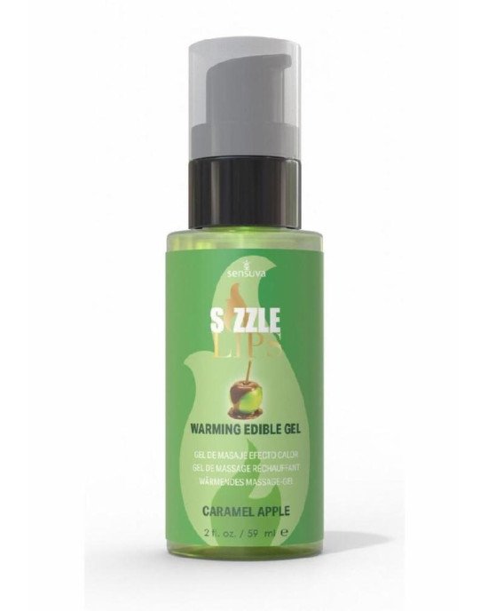 Зігрівальний масажний гель Sensuva Sizzle Lips Caramel Apple (59 мл), без цукру, їстівний Зігрівальний масажний гель Sensuva Sizzle Lips Caramel Apple (59 мл), без цукру, їстівний