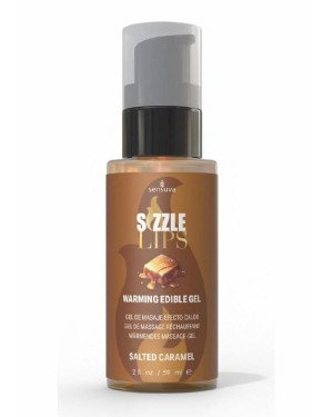 Зігрівальний масажний гель Sensuva Sizzle Lips Salted Caramel (59 мл), без цукру, їстівний Зігрівальний масажний гель Sensuva Sizzle Lips Salted Caramel (59 мл), без цукру, їстівний