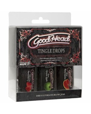 Набір крапель для мінету Doc Johnson GoodHead - Tingle Drops (Watermelon, Green Apple, Strawberry) Набір крапель для мінету Doc Johnson GoodHead - Tingle Drops (Watermelon, Green Apple, Strawberry)