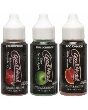 Набір крапель для мінету Doc Johnson  GoodHead - Tingle Drops (Watermelon, Green Apple, Strawberry)