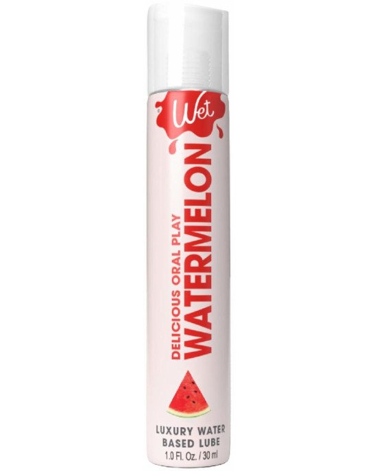 Лубрикант на водній основі Wet Oral Play Watermelon (30 мл), їстівний, без цукру Лубрикант на водній основі Wet Oral Play Watermelon (30 мл), їстівний, без цукру