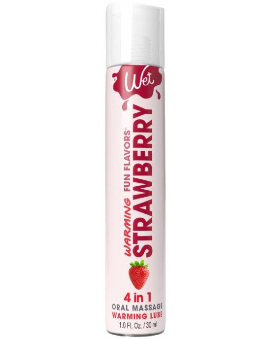 Зігрівальний лубрикант на водній основі Wet Warming Strawberry 4 in 1, без цукру (30 мл) Зігрівальний лубрикант на водній основі Wet Warming Strawberry 4 in 1, без цукру (30 мл)