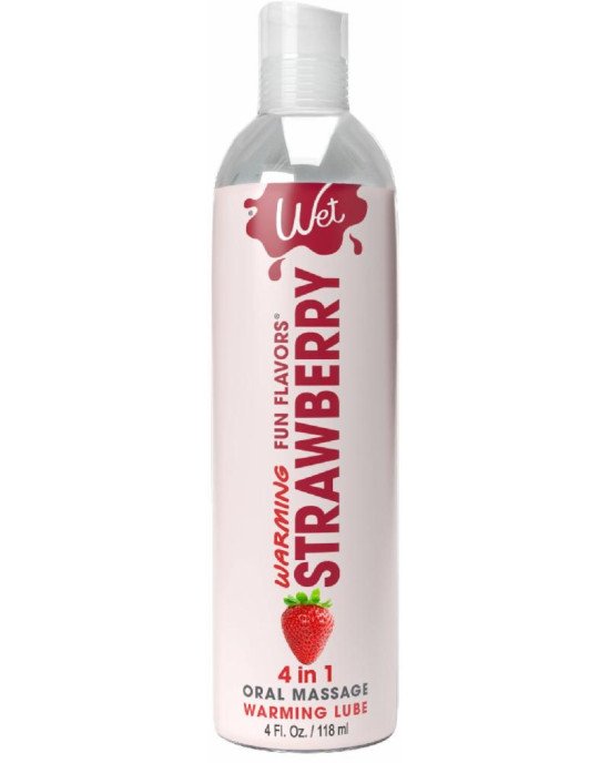 Зігрівальний лубрикант на водній основі Wet Warming Strawberry 4 in 1, без цукру (118 мл) Зігрівальний лубрикант на водній основі Wet Warming Strawberry 4 in 1, без цукру (118 мл)