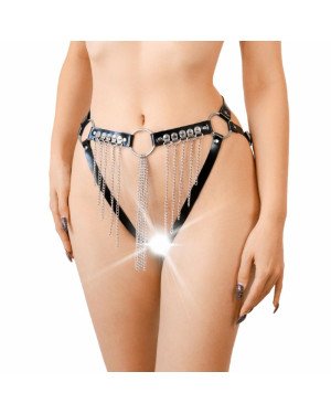 Сексуальні трусики з ланцюгами Art of Sex - Xena XS-M, колір чорний