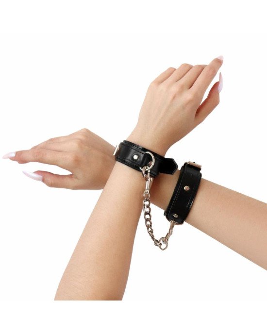 Наручники із екошкіри Art of Sex - Handcuffs Emoji, колір чорний Наручники із екошкіри Art of Sex - Handcuffs Emoji, колір чорний