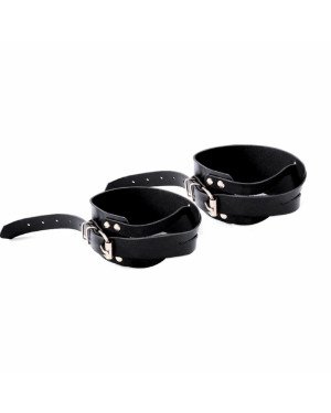 Чоловічі шкіряні наручники Art of Sex - Man Handcuffs Speedway L-2XL, колір чорний