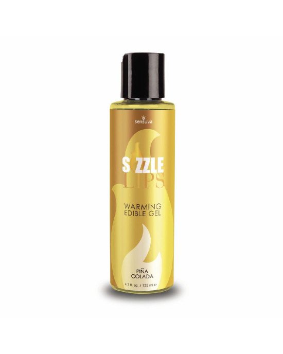 Зігрівальний масажний гель Sensuva Sizzle Lips Pina Colada (125 мл), без цукру, їстівний Зігрівальний масажний гель Sensuva Sizzle Lips Pina Colada (125 мл), без цукру, їстівний