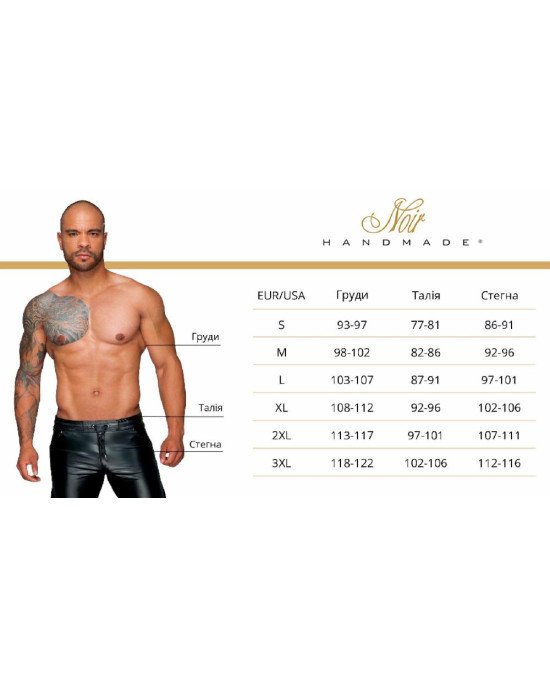 Чоловічі трегінси Noir Handmade H063 Powerwetlook treggings - L