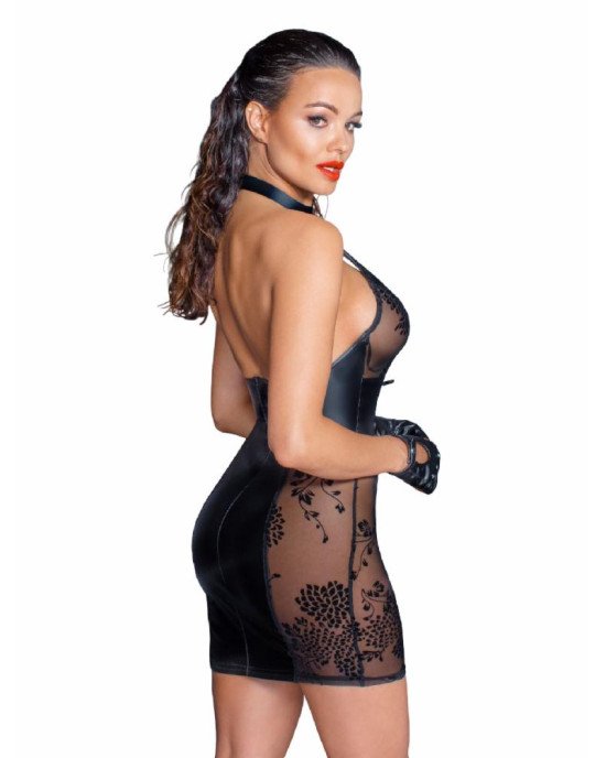 Сукня Noir Handmade F238 Short tulle dress with powerwetlook inserts - XXL