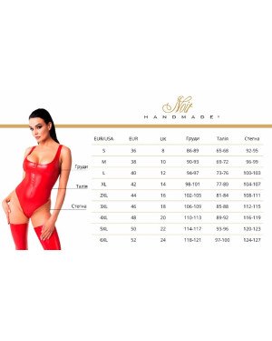Боді Noir Handmade F242 Tulle body with patterned flock embroidery - M