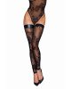 Панчохи Noir Handmade F243 Tulle stockings with patterned flock embroidery - L Панчохи Noir Handmade F243 Tulle stockings with patterned flock embroidery - L