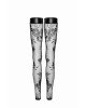 Панчохи Noir Handmade F243 Tulle stockings with patterned flock embroidery - L Панчохи Noir Handmade F243 Tulle stockings with patterned flock embroidery - L