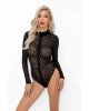 Боді Noir Handmade F287 Leopard flock bodysuit with long sleeves - S Боді Noir Handmade F287 Leopard flock bodysuit with long sleeves - S