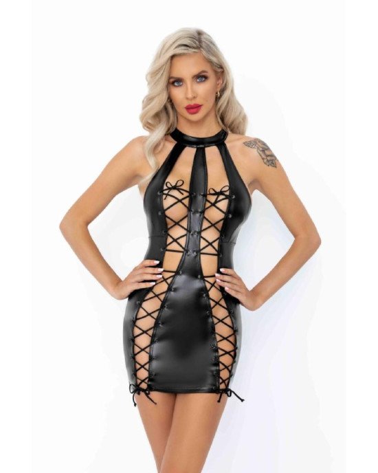 Сукня Noir Handmade F291 Powerwetlook dress with double lace-up front - S Сукня Noir Handmade F291 Powerwetlook dress with double lace-up front - S