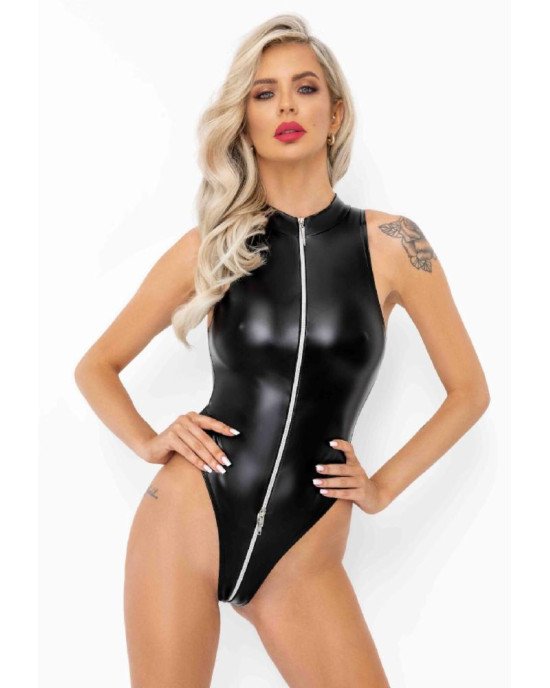 Боді Noir Handmade F294 Powerwetlook bodysuit with front zipper - M Боді Noir Handmade F294 Powerwetlook bodysuit with front zipper - M