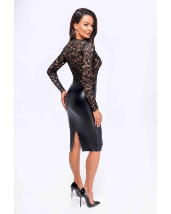 Сукня Noir Handmade F295 Euphoria lace and wetlook midi dress - XL Сукня Noir Handmade F295 Euphoria lace and wetlook midi dress - XL