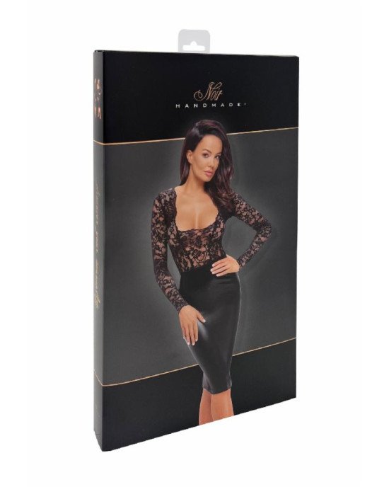 Сукня Noir Handmade F295 Euphoria lace and wetlook midi dress - 3XL Сукня Noir Handmade F295 Euphoria lace and wetlook midi dress - 3XL