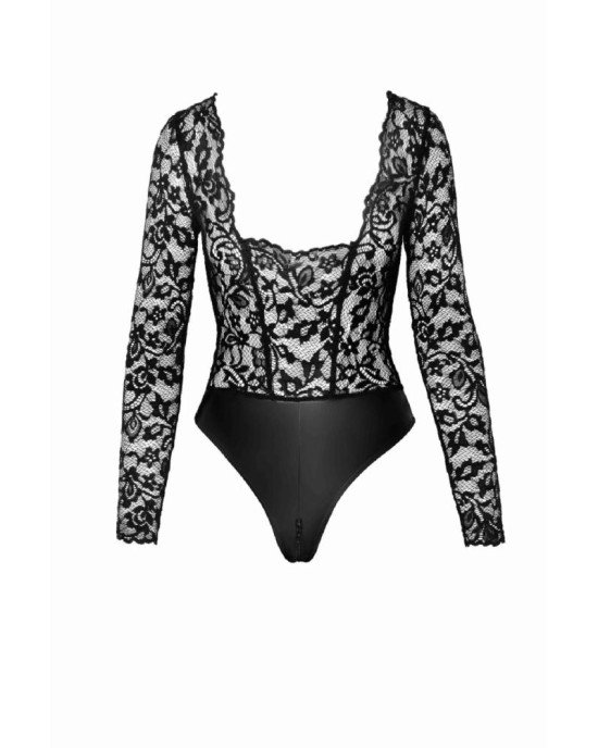 Боді Noir Handmade F296 Psyche bodysuit of lace and wetlook - S