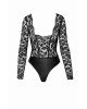Боді Noir Handmade F296 Psyche bodysuit of lace and wetlook - S