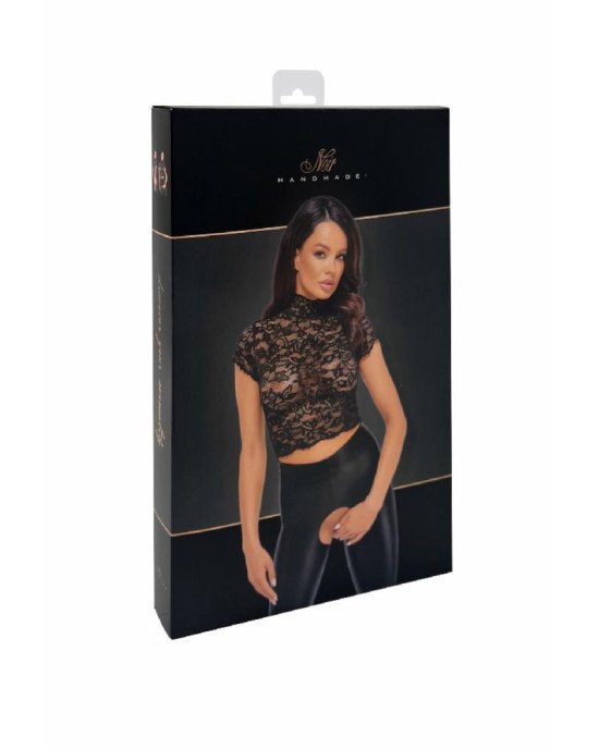 Топ Noir Handmade F303 Essence lace top with high collar - XL