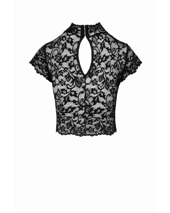 Топ Noir Handmade F303 Essence lace top with high collar - 3XL
