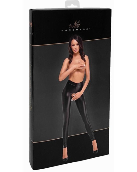 Легінси Noir Handmade F304 Taboo wetlook leggings with open crotch and bum - 3XL Легінси Noir Handmade F304 Taboo wetlook leggings with open crotch and bum - 3XL