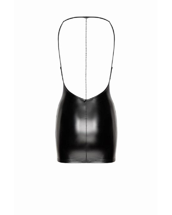 Сукня Noir Handmade F307 Mirage wetlook mini dress with jewelry rhinestone chain - S