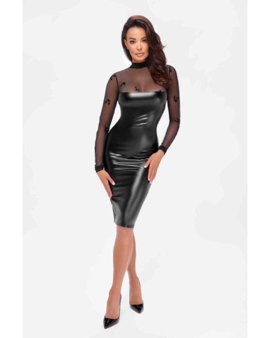 Сукня Noir Handmade F310 Sublime wetlook and flocked mesh midi dress - M Сукня Noir Handmade F310 Sublime wetlook and flocked mesh midi dress - M