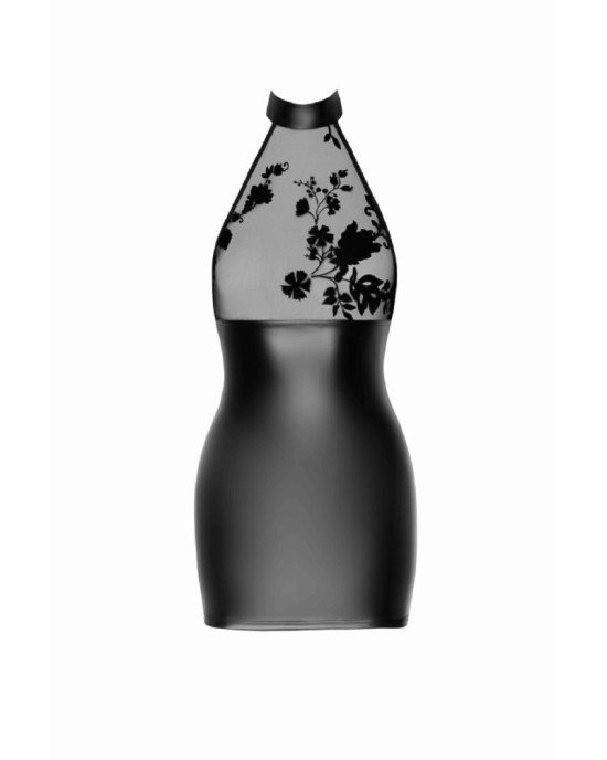 Сукня Noir Handmade F311 Eros mini halter dress of flocked mesh and wetlook - XL Сукня Noir Handmade F311 Eros mini halter dress of flocked mesh and wetlook - XL