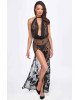 Сукня Noir Handmade F312 Divinity long flocked mesh dress with open back - L