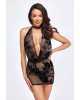 Сукня Noir Handmade F313 Mythos mini flocked mesh dress with jewelry rhinestone chain - 3XL Сукня Noir Handmade F313 Mythos mini flocked mesh dress with jewelry rhinestone chain - 3XL