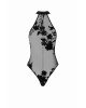 Боді Noir Handmade F314 Ego flocked mesh halter bodysuit - L
