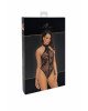 Боді Noir Handmade F314 Ego flocked mesh halter bodysuit - 3XL