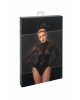 Боді Noir Handmade F321 Edge wetlook and mesh body with rings - XL Боді Noir Handmade F321 Edge wetlook and mesh body with rings - XL