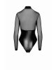 Боді Noir Handmade F321 Edge wetlook and mesh body with rings - 3XL Боді Noir Handmade F321 Edge wetlook and mesh body with rings - 3XL