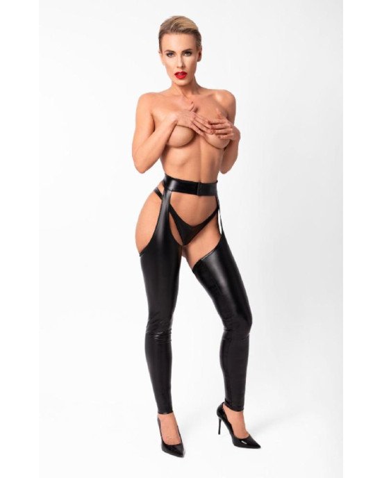 Легінси з відкритими стегнами Noir Handmade F323 Rebel wetlook chaps - L Легінси з відкритими стегнами Noir Handmade F323 Rebel wetlook chaps - L