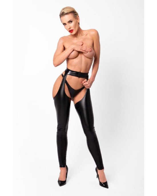 Легінси з відкритими стегнами Noir Handmade F323 Rebel wetlook chaps - XL Легінси з відкритими стегнами Noir Handmade F323 Rebel wetlook chaps - XL