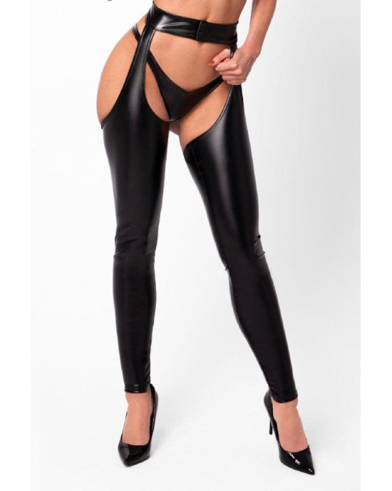 Легінси з відкритими стегнами Noir Handmade F323 Rebel wetlook chaps - XXL Легінси з відкритими стегнами Noir Handmade F323 Rebel wetlook chaps - XXL