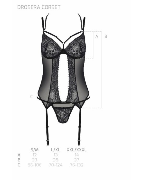 Корсет Passion DROSERA CORSET black L/XL - ECO Passion Корсет Passion DROSERA CORSET black L/XL - ECO Passion