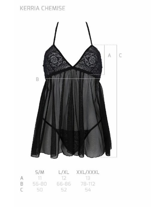 Пеньюар Passion KERRIA CHEMISE black S/M - ECO Passion Пеньюар Passion KERRIA CHEMISE black S/M - ECO Passion