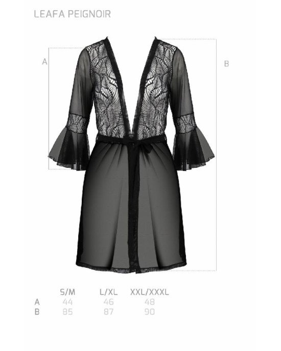 Пеньюар Passion LEAFA PEIGNOIR black XXL/XXXL - ECO Passion Пеньюар Passion LEAFA PEIGNOIR black XXL/XXXL - ECO Passion