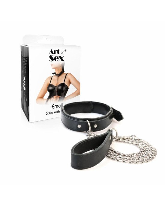 Нашийник з повідком з екошкіри Art of Sex - Leash and Collar Emoji Нашийник з повідком з екошкіри Art of Sex - Leash and Collar Emoji