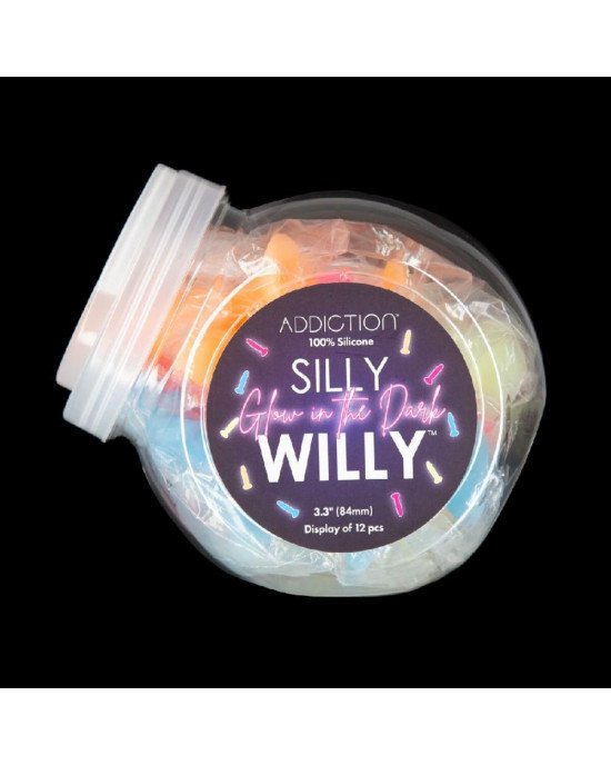 Набір фалоімітаторів ADDICTION Silly Willy Glow in the Dark 12 шт Набір фалоімітаторів ADDICTION Silly Willy Glow in the Dark 12 шт