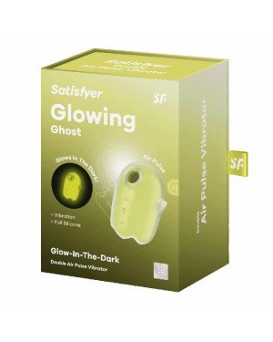 Вакуумний кліторальний стимулятор із вібрацією Satisfyer Glowing Ghost Yellow